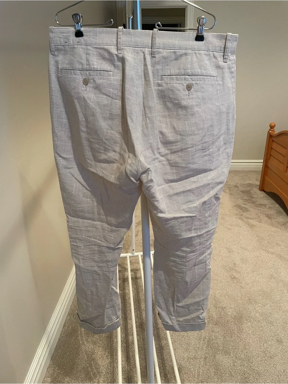 J. Crew Men's Light Gray Linen-Blend Chinos